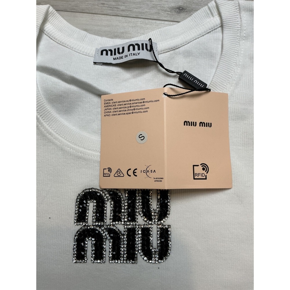 Miu Miu Tank Top White Size Small New With Tags - Picture 5 of 5